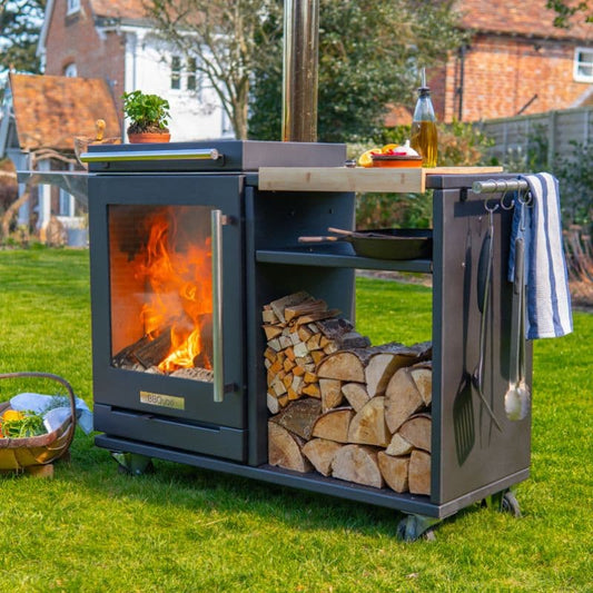 BBQube Grill & Heater with Log Store