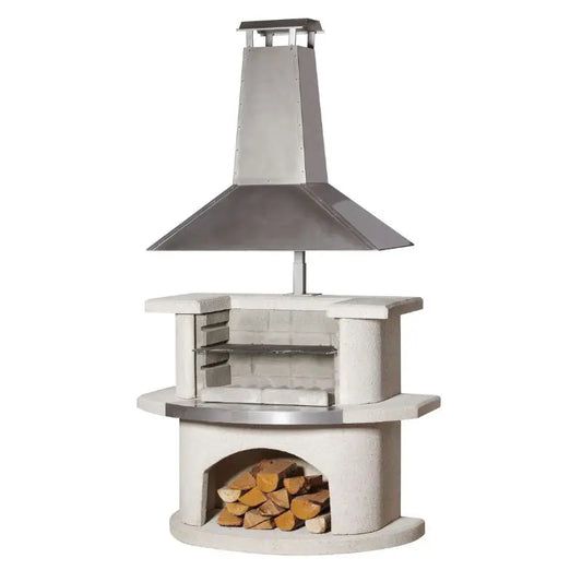 Buschbeck Venedig Masonry Barbecue with Stainless Steel Hood