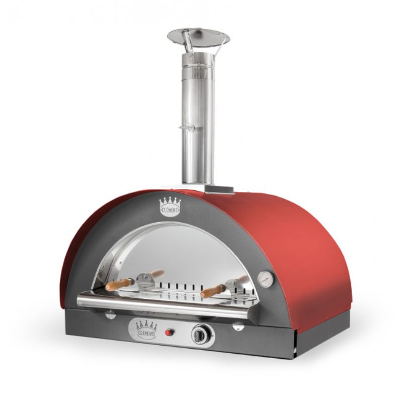 Clementi Original Dual Fuel Pizza Oven 80 x 60 Pro Bundle Red