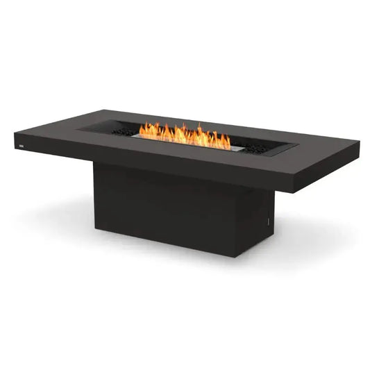 EcoSmart Fire Gin 90 (Dining) Bioethanol Fire Pit Table Graphite Stainless Steel Burner