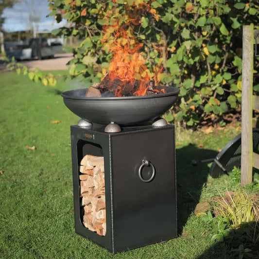 Firepits UK Fire Bowl with Log Store