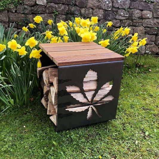 Firepits UK Log Store Seat Horse Chestnut