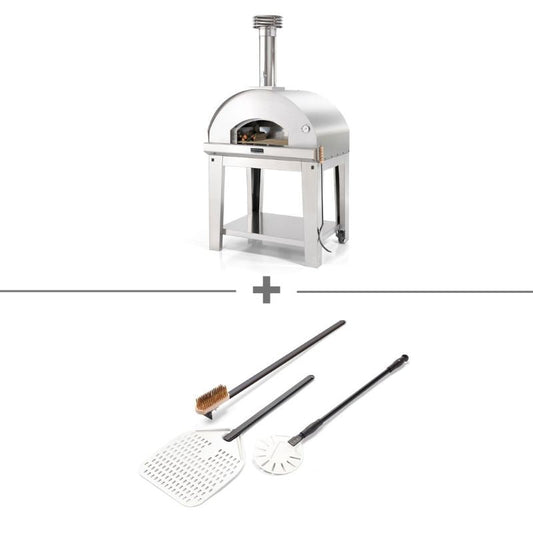 Fontana Mangiafuoco Wood Fired Pizza Oven Pro Bundle With Trolley
