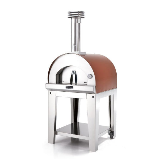 Fontana Margherita Wood Fired Pizza Oven Pro Bundle With Trolley Rosso