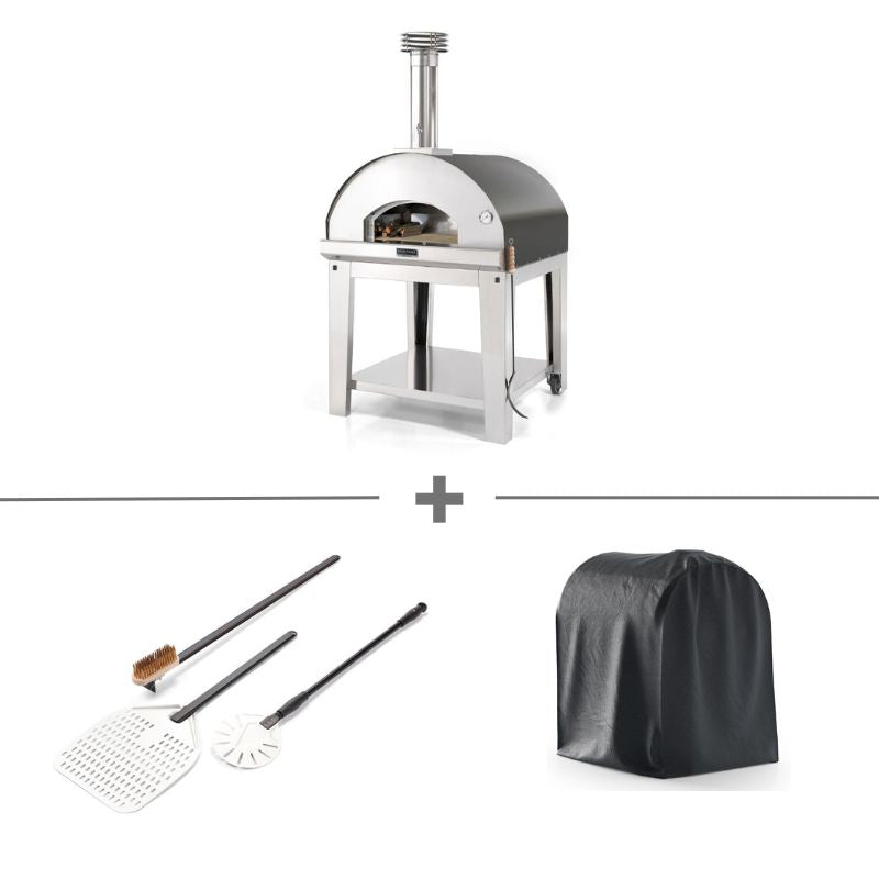 Fontana Marinara Wood Fired Pizza Oven With Trolley Starter Bundle