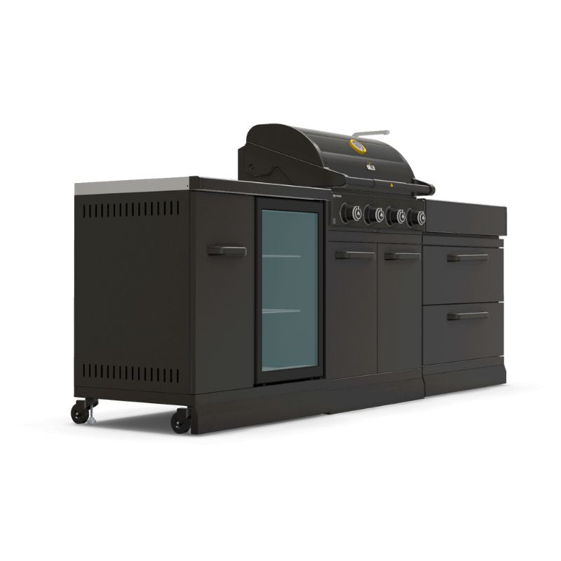 GRLLR Outdoor Kitchen 4 Burner BBQ with Fridge and Sink