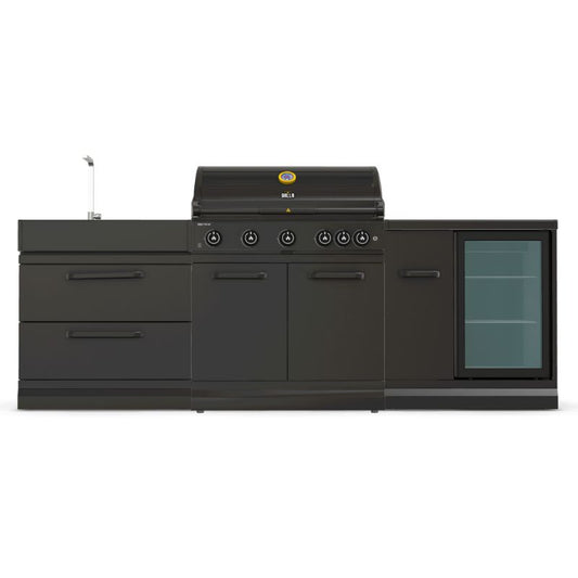 GRLLR Outdoor Kitchen - G5S 5 Burner BBQ, Fridge and Sink