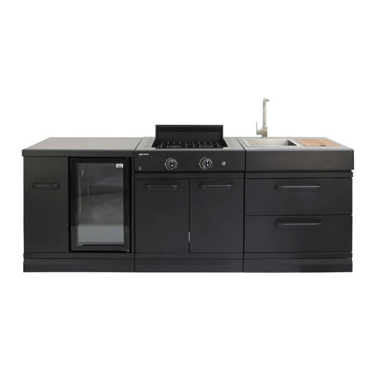 GRLLR Outdoor Kitchen with Stove, Fridge and Sink