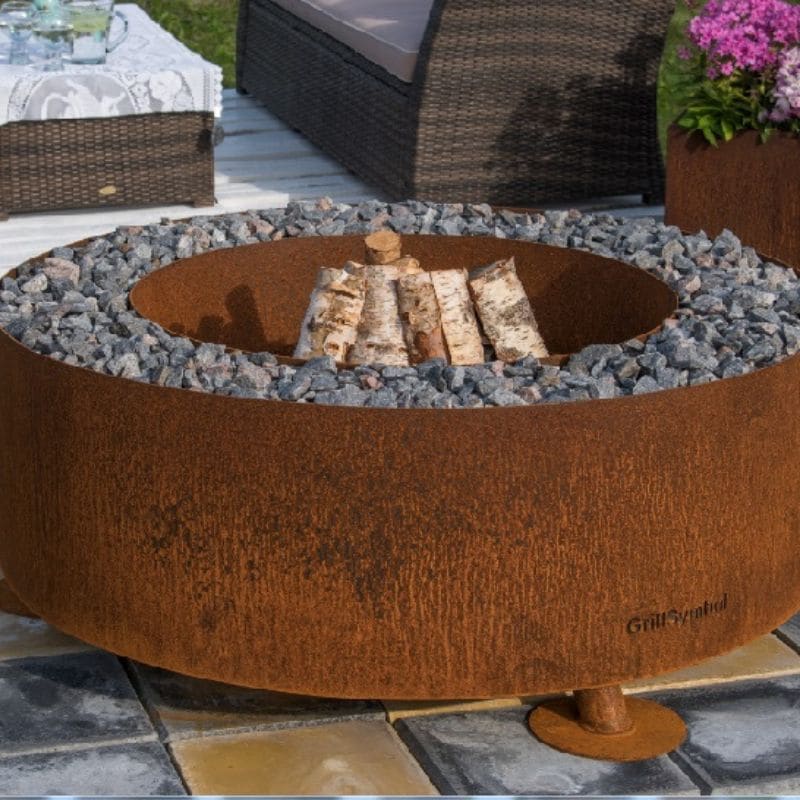 GrillSymbol Luna Fire Pit Corten Steel