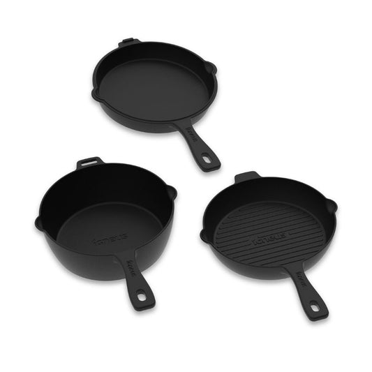 Igneus 3 Part Cast Iron Pan Set