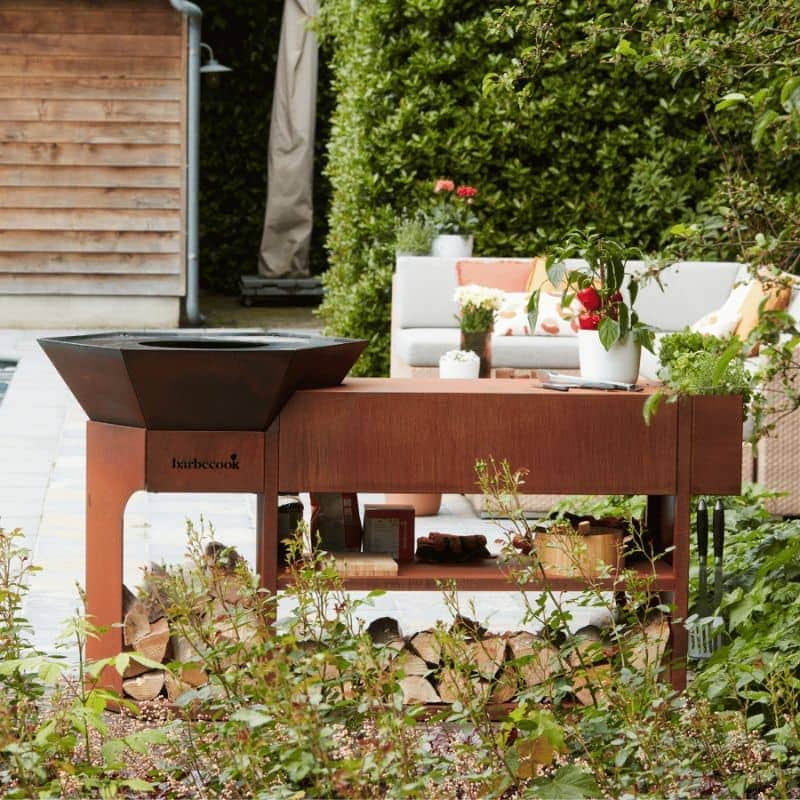 Barbecook Nestor Island Wood BBQ Corten Steel