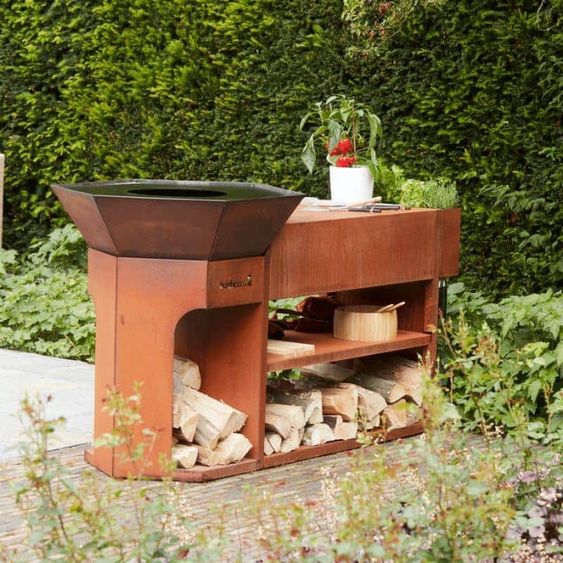 Barbecook Nestor Island Wood BBQ Corten Steel