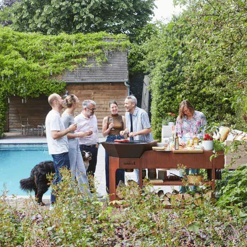 Barbecook Nestor Island Wood BBQ Corten Steel