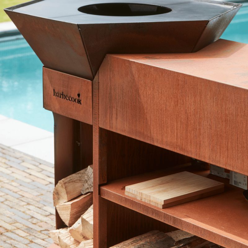 Barbecook Nestor Island Wood BBQ Corten Steel
