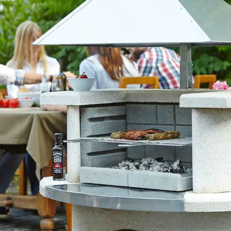 Buschbeck Venedig Masonry Barbecue with Stainless Steel Hood   