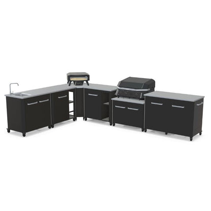 Cozze Modular Outdoor Kitchen - L Shaped, Gas Grill, Sink, Storage & Optional Pizza Oven