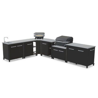 Cozze Modular Outdoor Kitchen - L Shaped, Gas Grill, Sink, Storage & Optional Pizza Oven Cozze 17" Premium Rotate