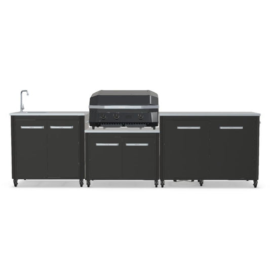 Cozze Modular Outdoor Kitchen - Gas Grill, Storage & Sink G-800 Combo Plancha-Grill