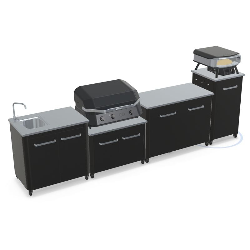 Cozze Modular Outdoor Kitchen - Gas Grill, Storage & Sink with Optional Pizza Oven Cozze 17" Premium Rotate