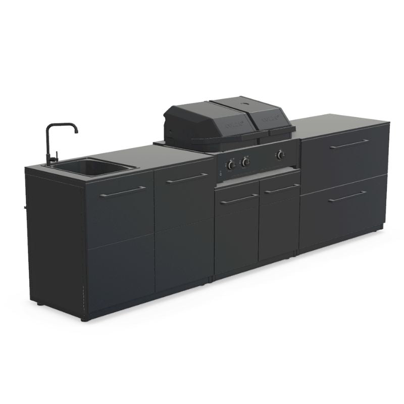Cozze Elements Modular Outdoor Kitchen - Gas Grill, Storage & Sink Cozze