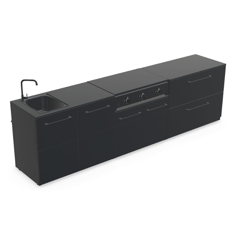 Cozze Elements Modular Outdoor Kitchen - Gas Grill, Storage & Sink Cozze