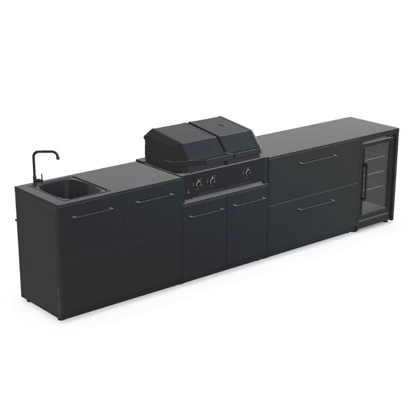 Cozze Elements Modular Outdoor Kitchen - Gas Grill, Storage, Fridge & Sink Cozze