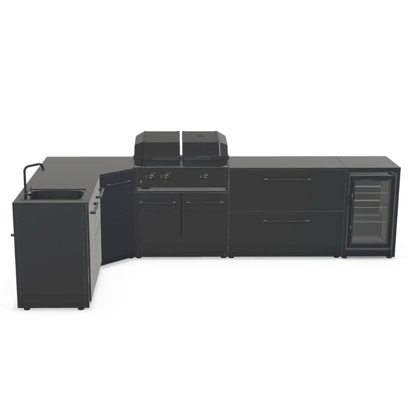 Cozze Elements Modular Outdoor Kitchen - L Shape with Grill, Storage, Fridge & Sink Cozze