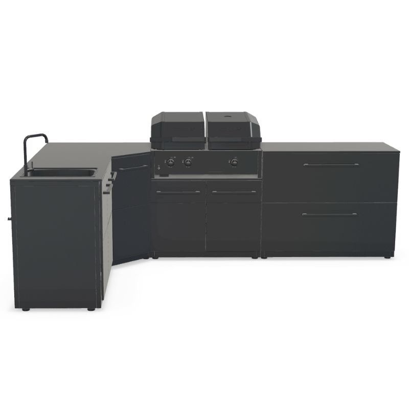 Cozze Elements Modular Outdoor Kitchen - L Shape with Grill, Storage & Sink Cozze