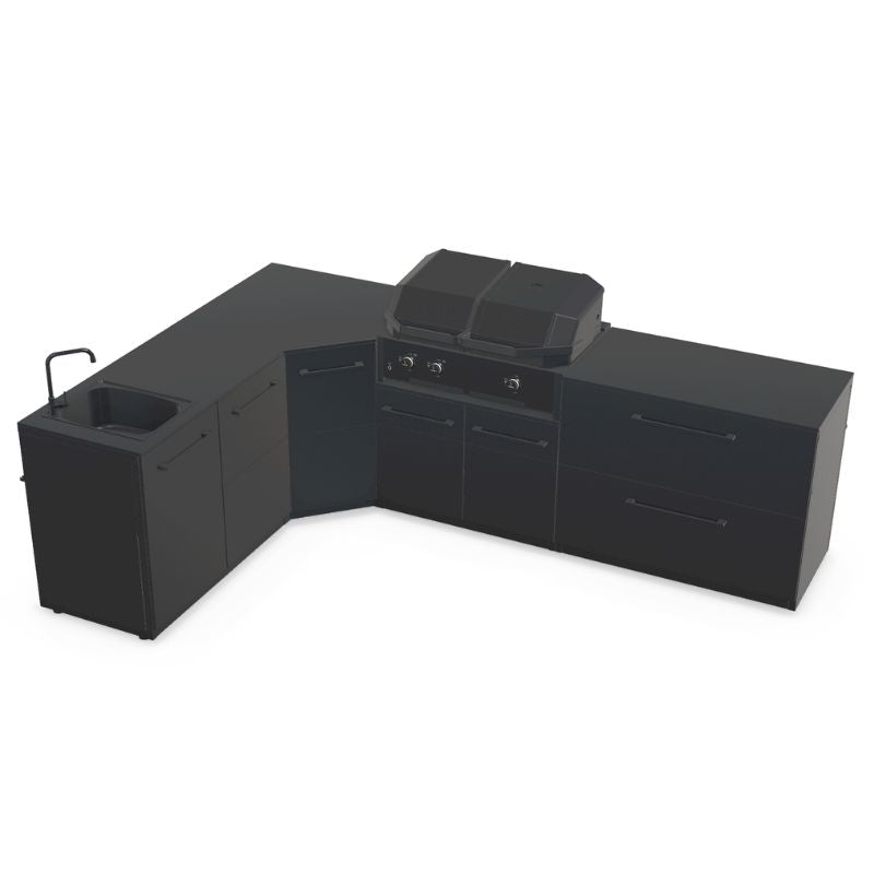 Cozze Elements Modular Outdoor Kitchen - L Shape with Grill, Storage & Sink Cozze