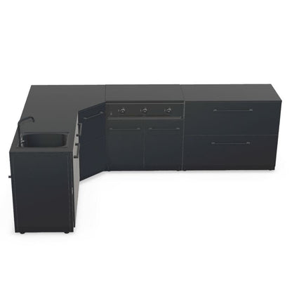 Cozze Elements Modular Outdoor Kitchen - L Shape with Grill, Storage & Sink Cozze