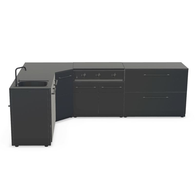Cozze Elements Modular Outdoor Kitchen - L Shape with Grill, Storage & Sink Cozze