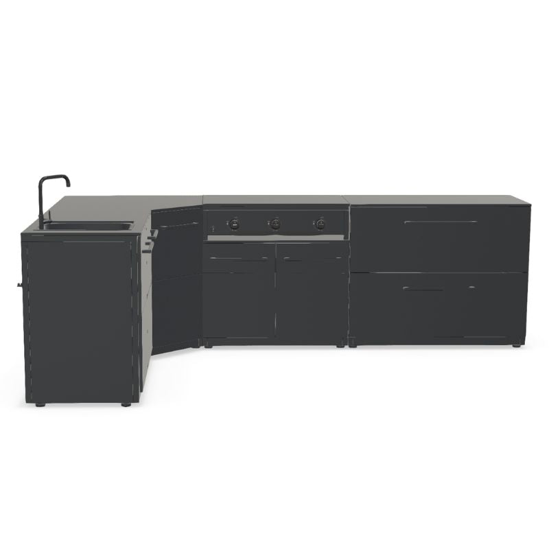 Cozze Elements Modular Outdoor Kitchen - L Shape with Grill, Storage & Sink Cozze