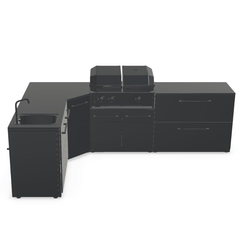 Cozze Elements Modular Outdoor Kitchen - L Shape with Grill, Storage & Sink Cozze