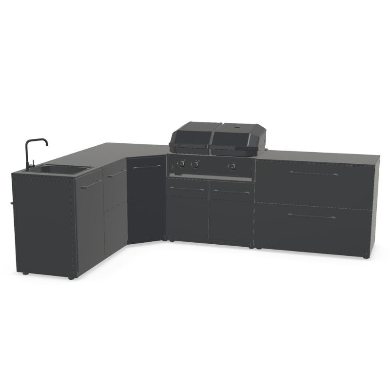 Cozze Elements Modular Outdoor Kitchen - L Shape with Grill, Storage & Sink Cozze