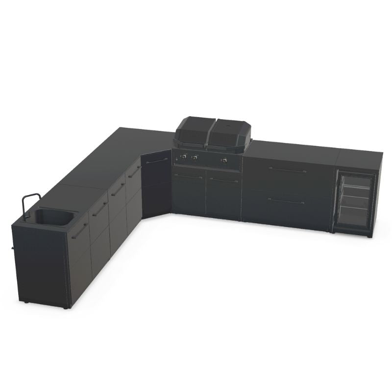 Cozze Elements Modular Outdoor Kitchen - L Shape with Grill, Storage, Fridge & Sink Cozze