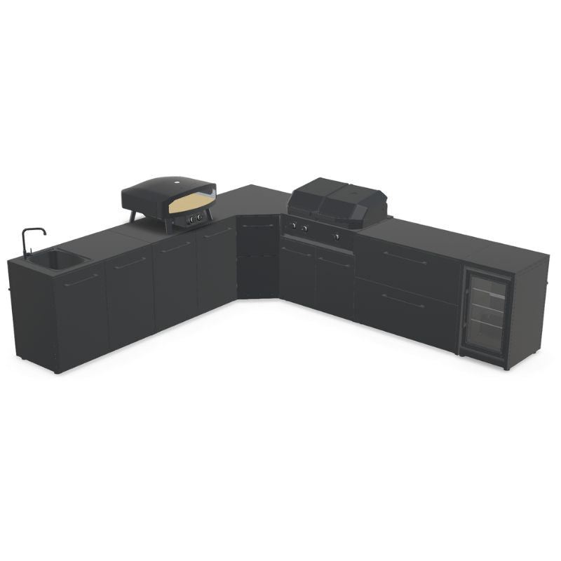 Cozze Elements Modular Outdoor Kitchen - L Shape with Grill, Storage, Fridge & Sink Cozze