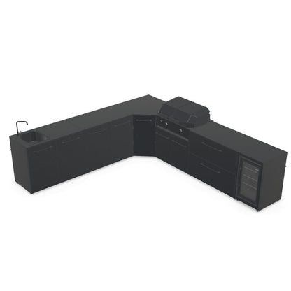 Cozze Elements Modular Outdoor Kitchen - L Shape with Grill, Storage, Fridge & Sink Cozze
