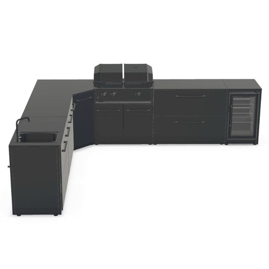 Cozze Elements Modular Outdoor Kitchen - L Shape with Grill, Storage, Fridge & Sink Cozze