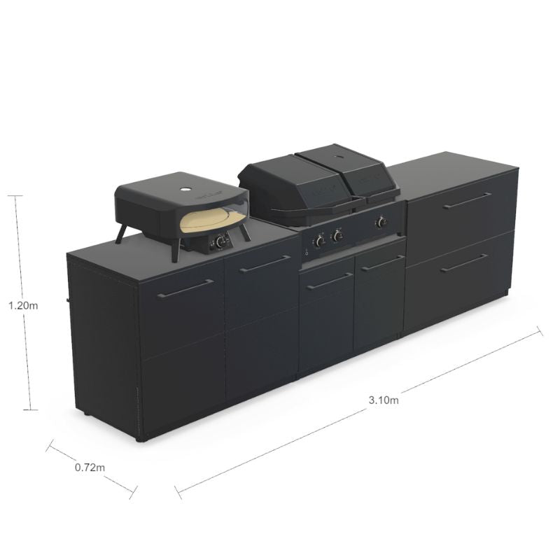 Cozze Elements Modular Outdoor Kitchen - Quattro 900 Grill with Storage