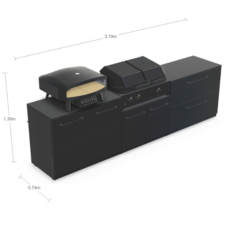 Cozze Elements Modular Outdoor Kitchen - Quattro 900 Grill with Storage