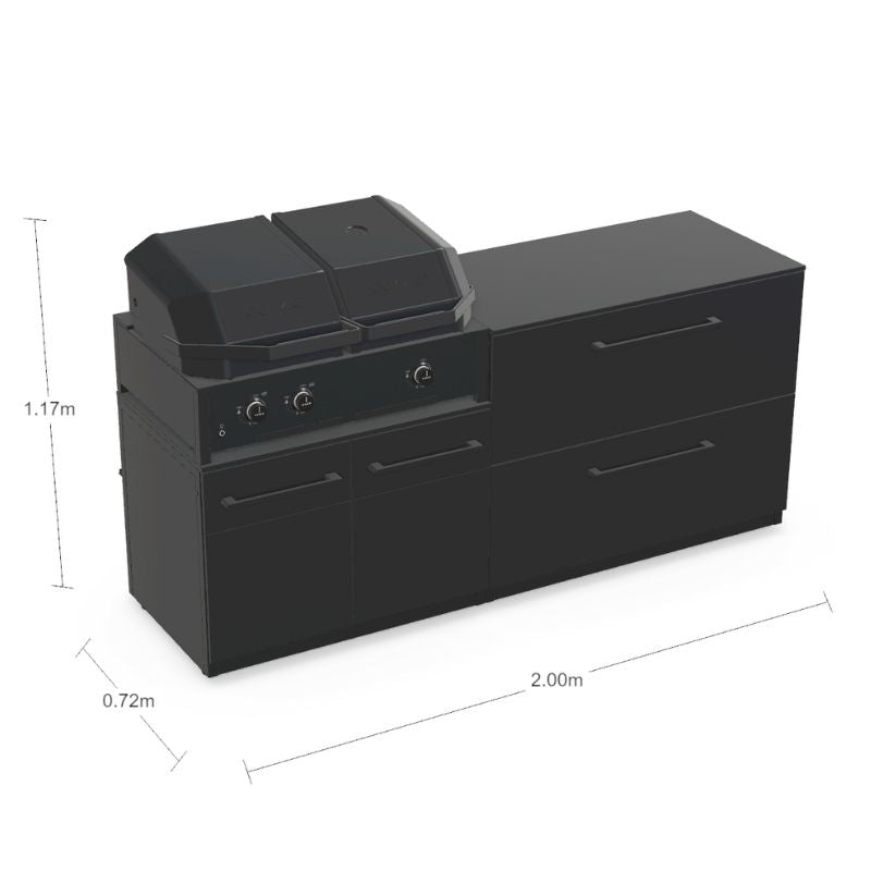 Cozze Elements Modular Outdoor Kitchen - Quattro 900 Grill with Storage Cozze