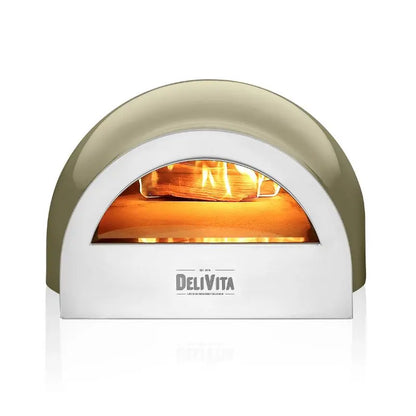 DeliVita Olive Green Wood Fired Pizza Oven   