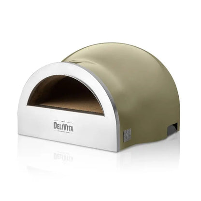 DeliVita Olive Green Wood Fired Pizza Oven   