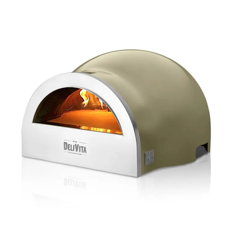 DeliVita Olive Green Wood Fired Pizza Oven   