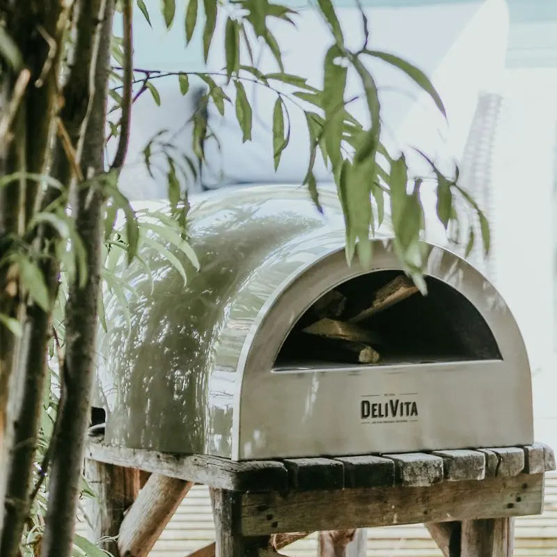 DeliVita Olive Green Wood Fired Pizza Oven   