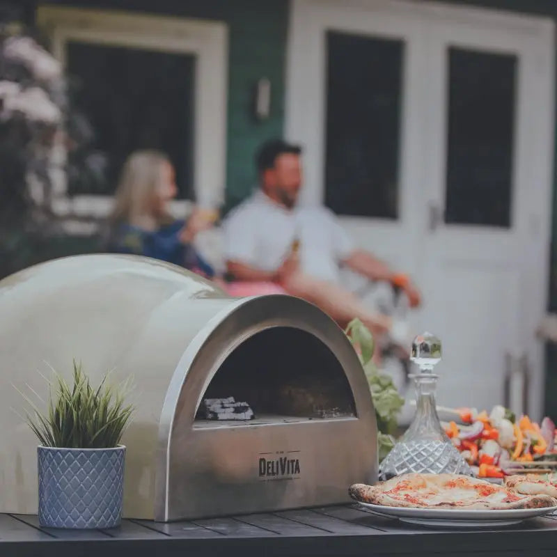 DeliVita Olive Green Wood Fired Pizza Oven   