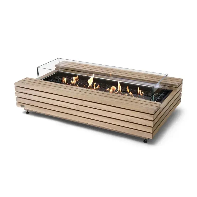 EcoSmart Fire Cosmo 50 Bioethanol Fire Pit Table Teak Black Burner 