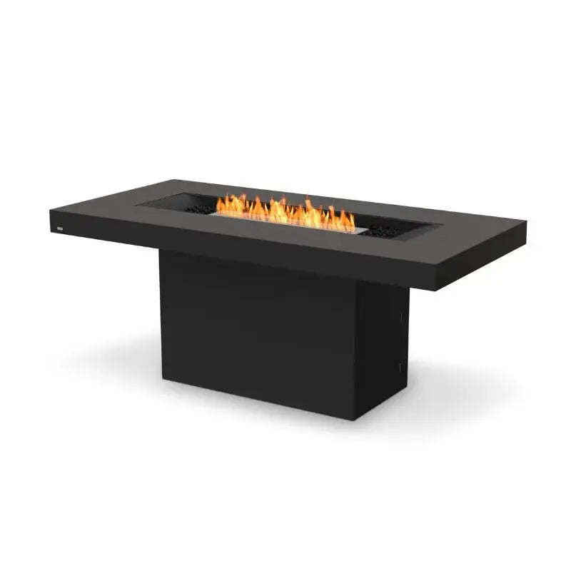 EcoSmart Fire Gin 90 (Bar) Bioethanol Fire Pit Table Graphite Stainless Steel Burner 