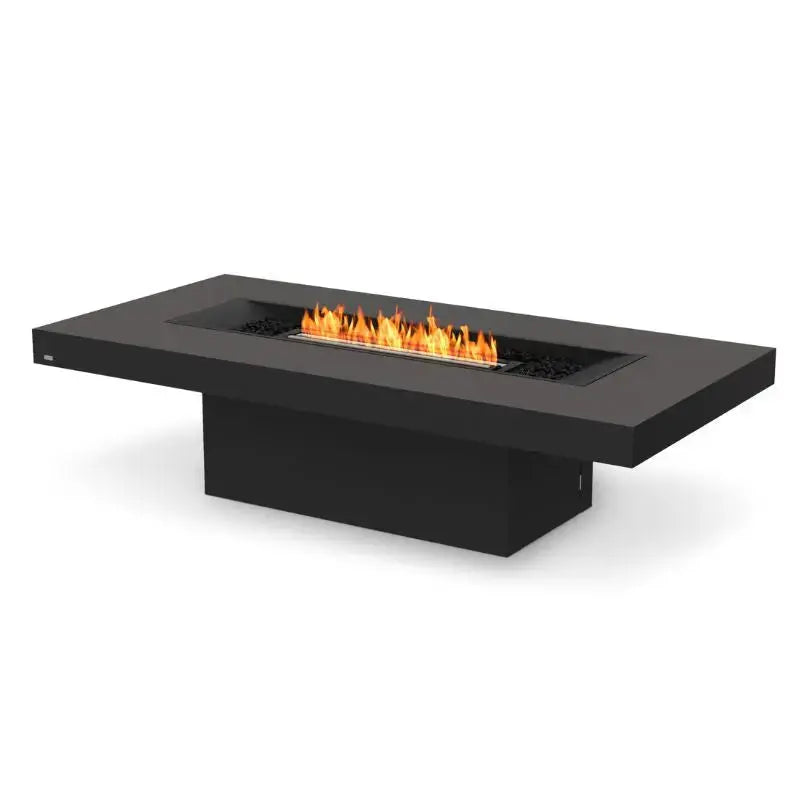 EcoSmart Fire Gin 90 (Chat) Bioethanol Fire Pit Table Graphite Black Burner 