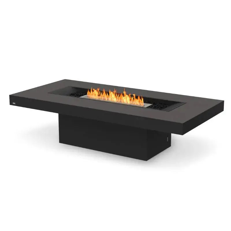 EcoSmart Fire Gin 90 (Chat) Bioethanol Fire Pit Table Graphite Stainless Steel Burner 